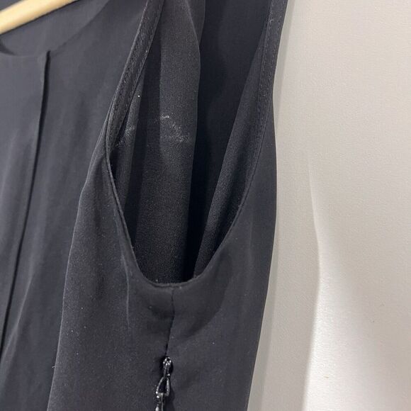 Jenni Kayne Dress Women’s S Silk Black Double Layer Sleeveless Knee Length - Picture 6 of 10